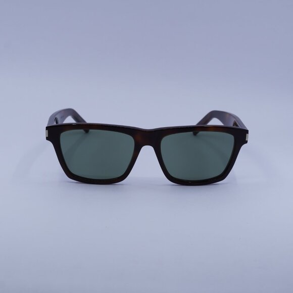 Saint Laurent SL274 003 Sunglasses Havana Rectangle Frame, Green Lenses - Picture 3 of 10